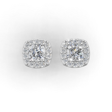 DAVRAY Cushion Halo Daimond Stud Earings - View 2