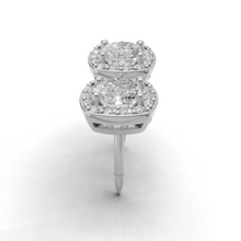 DAVRAY Cushion Halo Daimond Stud Earings - View 4