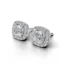 DAVRAY Cushion Halo Daimond Stud Earings - View 1